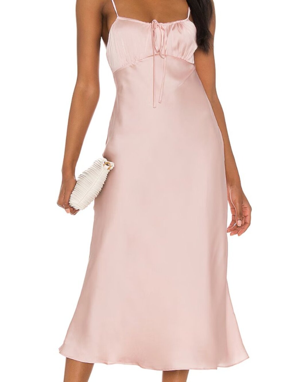 Lovers + Friends Dee Midi Dress Dusty Pink Satin Size S NWOT Revolve